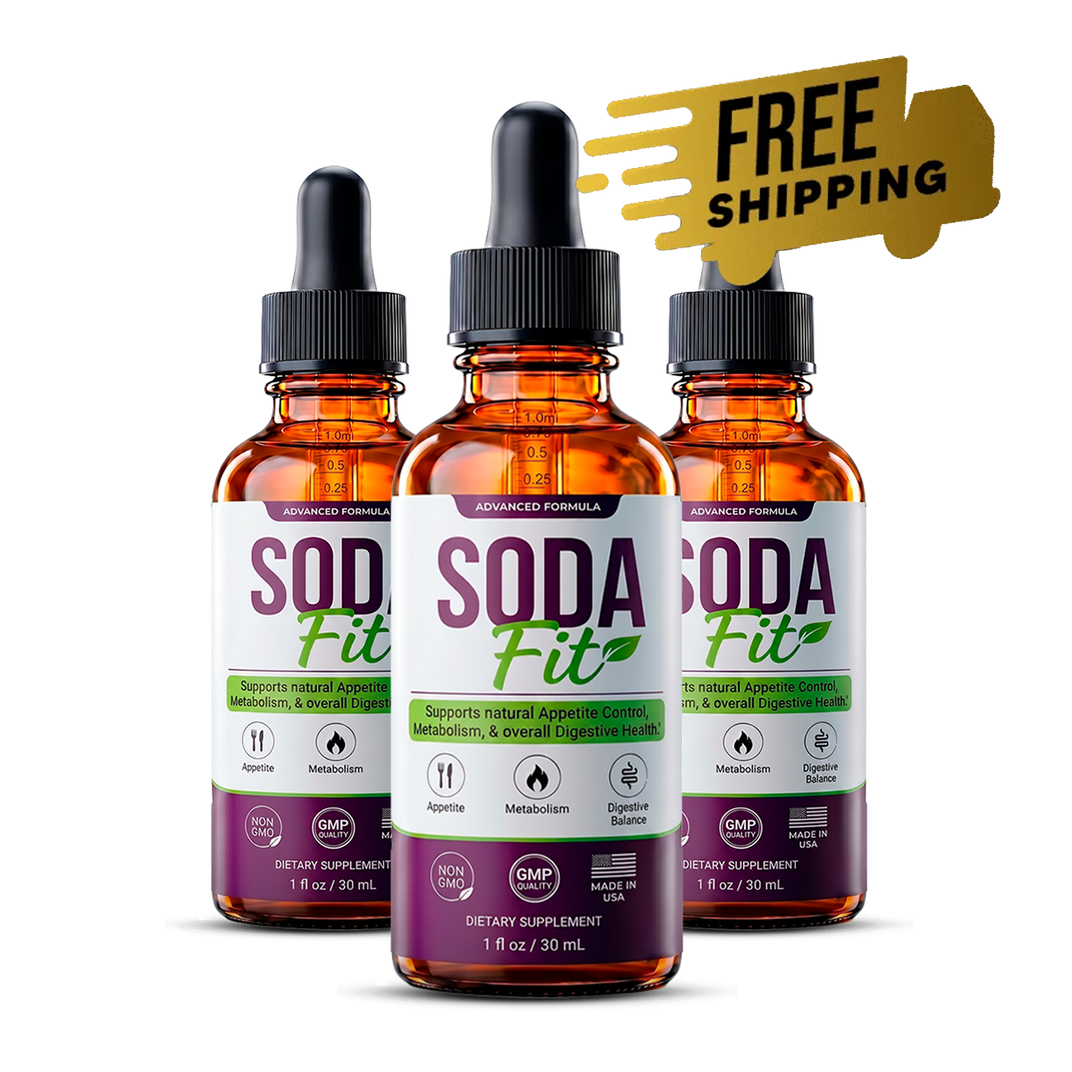 Three SodaFit bottles